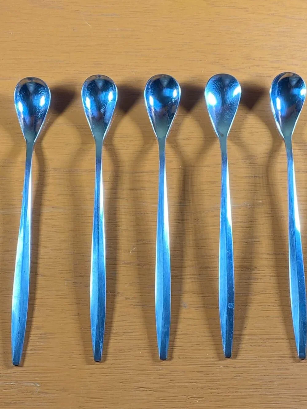 5 Fantasy Noritake 18-8 Stainless Japan NTK 7 1/4 inch Ice Tea Spoons